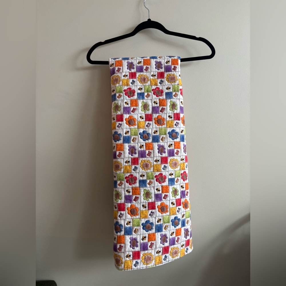 Infant Quilted Blanket with Colorful Trim